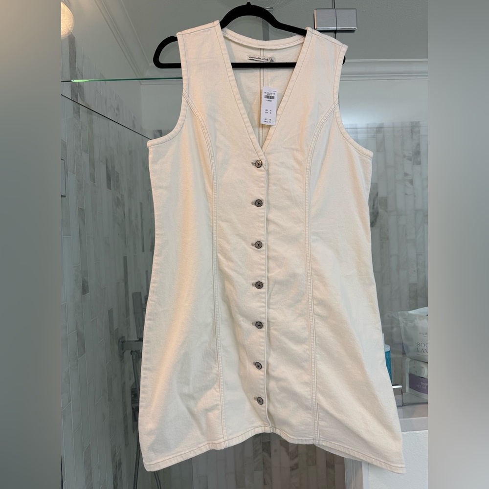 White denim Abercrombie and Fitch dress